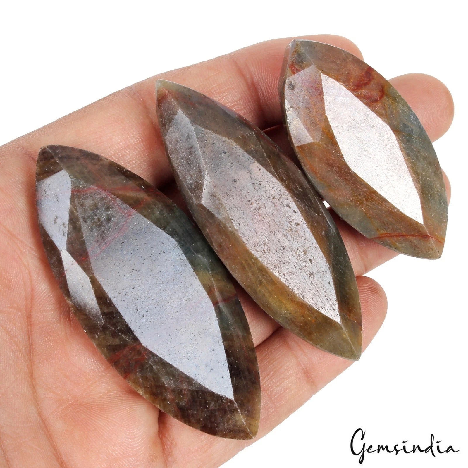 830 Cts/3 Pcs Natural Untreated Brown Sapphire Marquise Cut Loose Wholesale Gems