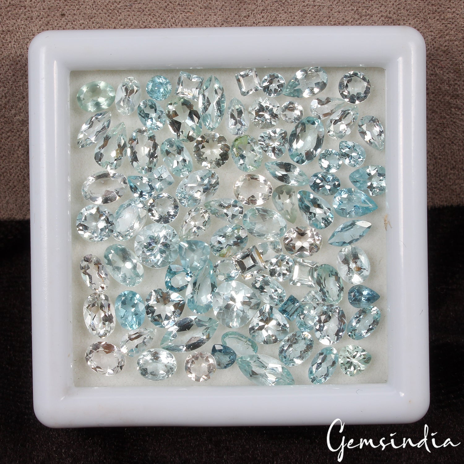 84 Pcs Natural Blue Aquamarine Mix Cut 2.5-8mm Loose Jewelry Gemstones~21.20 Cts