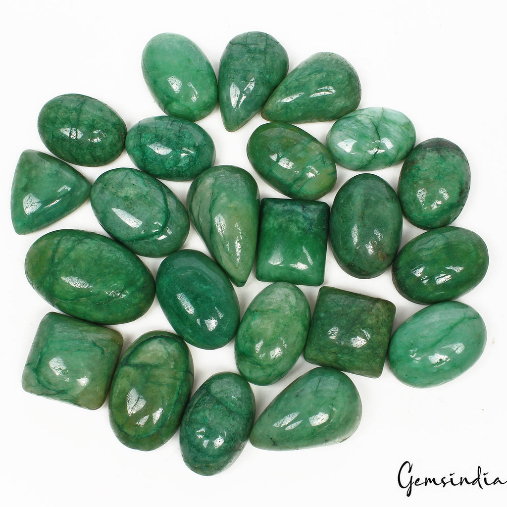 760 Ct/23 Pcs Natural Green Brazilian Emerald Mix Cab Loose Gems Wholesale Lot