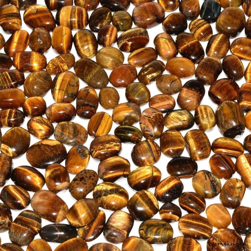 1050Ct/143Pcs Natural Untreated Brown Tiger Eye Oval Cab Loose Gems For Jewelry