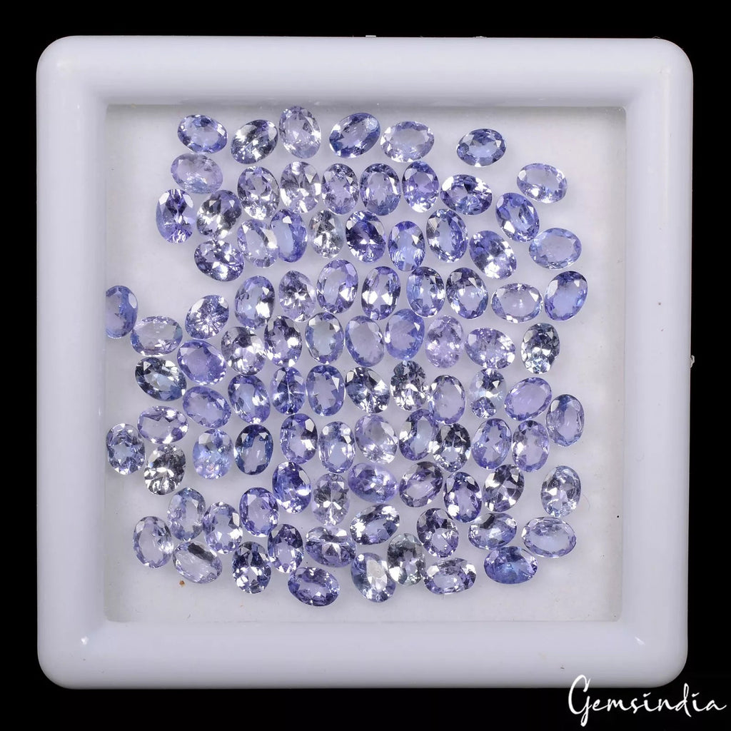 97 Pcs Natural Tanzanite 4x3mm Oval Cut Dazzling Loose Gemstones Wholesale Lot