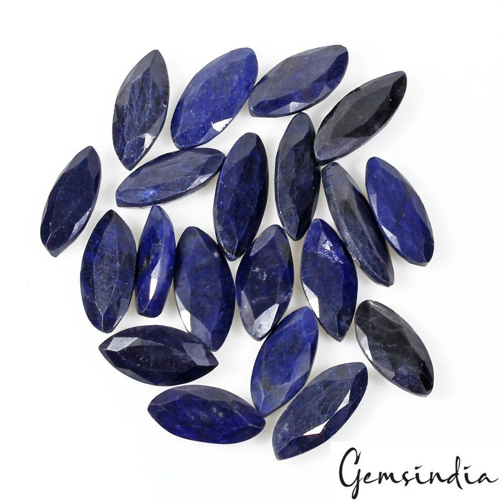202.10 Ct Natural Blue Sapphire Marquise Cut Faceted Wholesale Gemstone Lot 20Pc