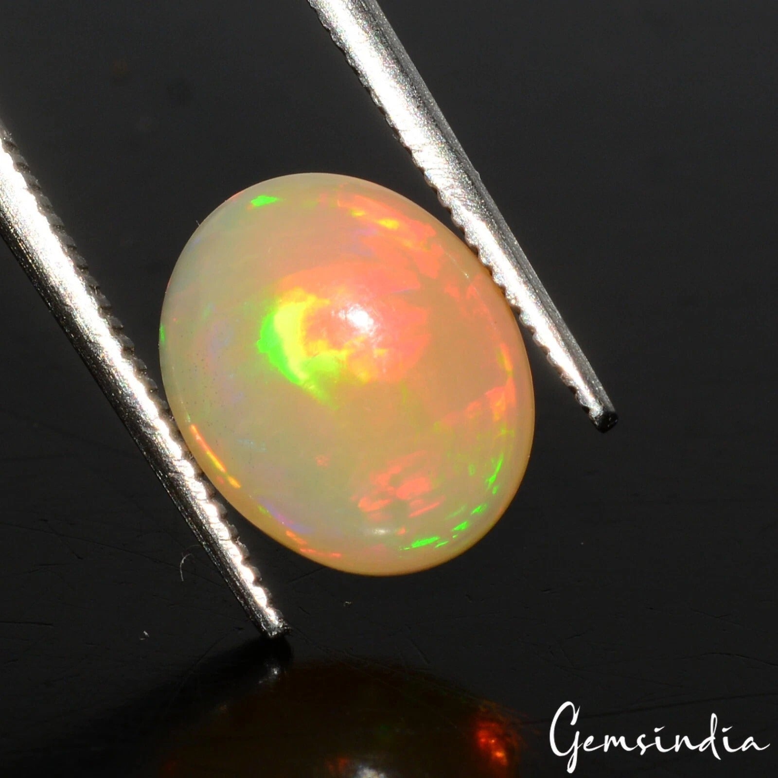 Oval Cab Natural AAA Fiery Ethiopian Opal 1.30 Ct Certified Loose Gemstone
