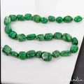 440 Ct/28 Pcs Natural Brazilian Green Emerald Nuggets Shape Drilled Bead Gems