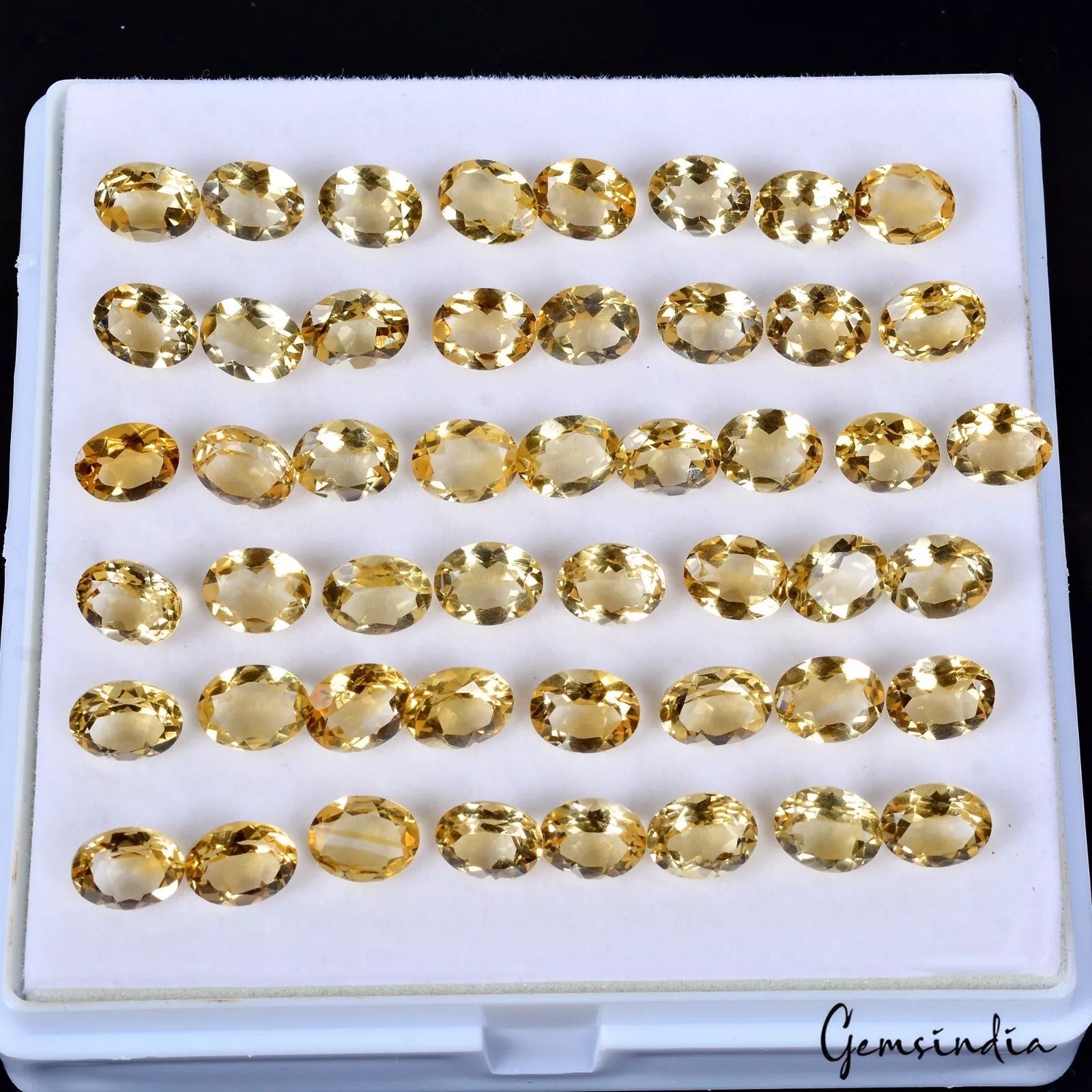VVS 49 Pcs Natural Citrine AAA Quality Oval Cut 9mmx7mm Sparkling Gemstones Lot