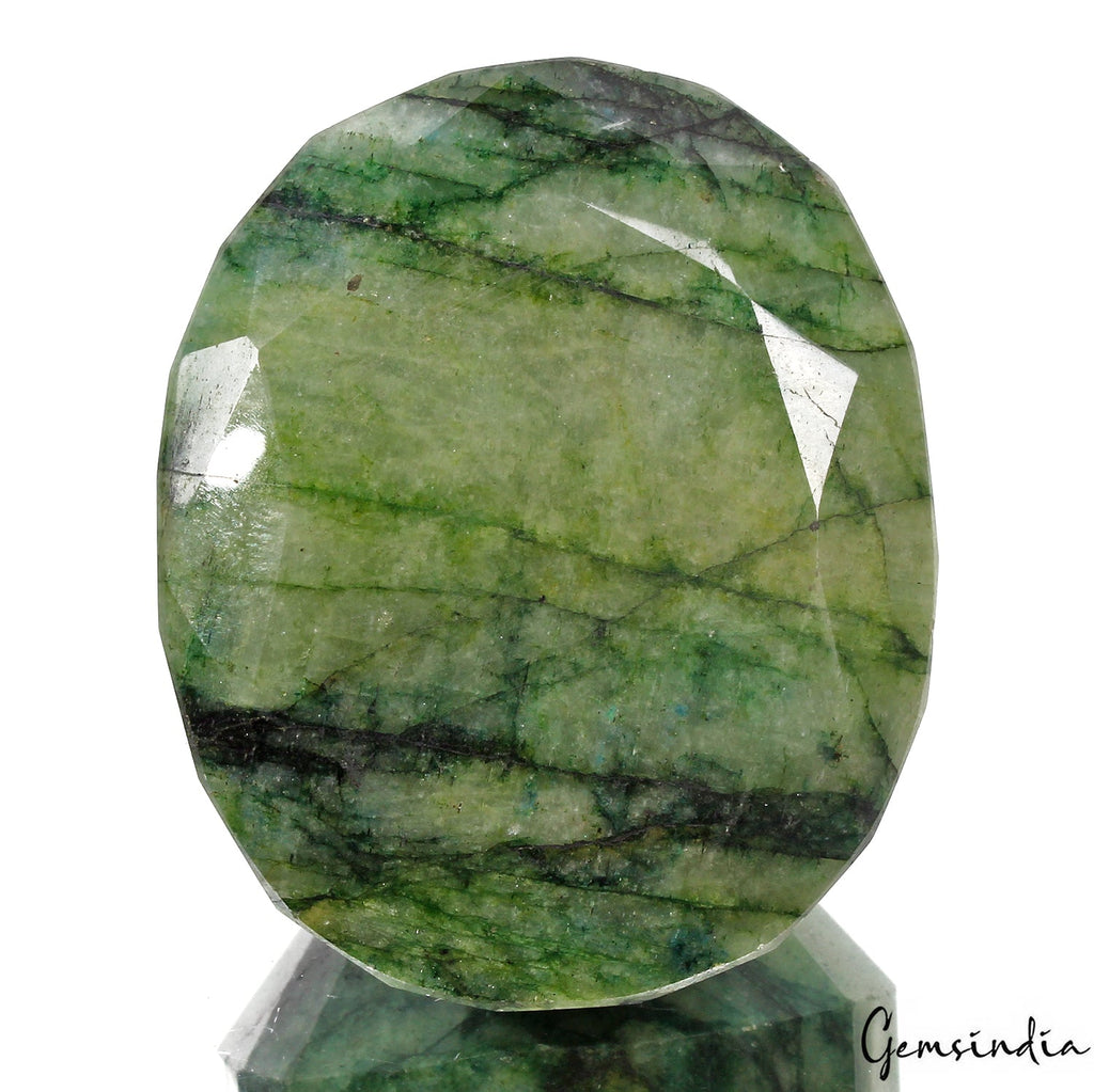 860 Ct Natural Brazilian Green Emerald Oval Faceted Cut Huge Size Loose Gemstone
