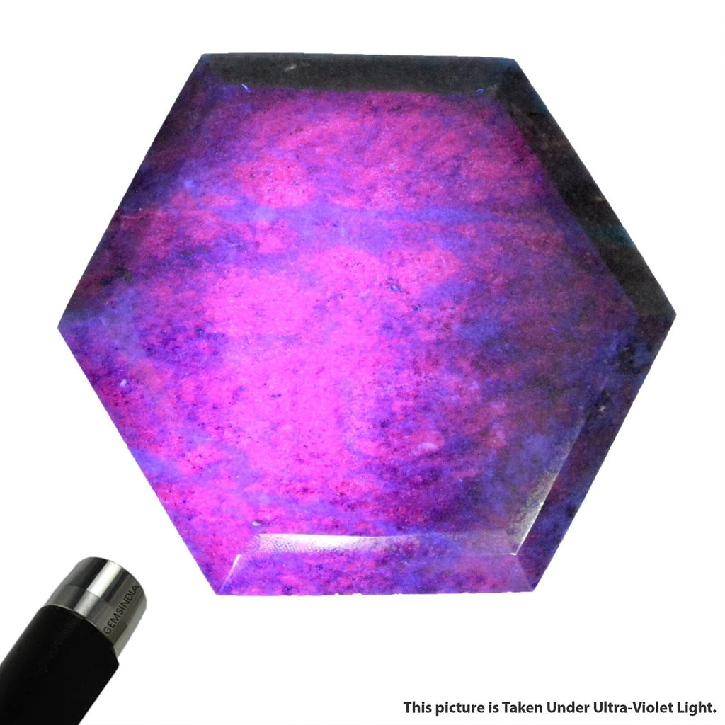 3450 Ct Natural Untreated Bi Color Ruby Kyanite Hexagon Cut Huge Museum Size Gem
