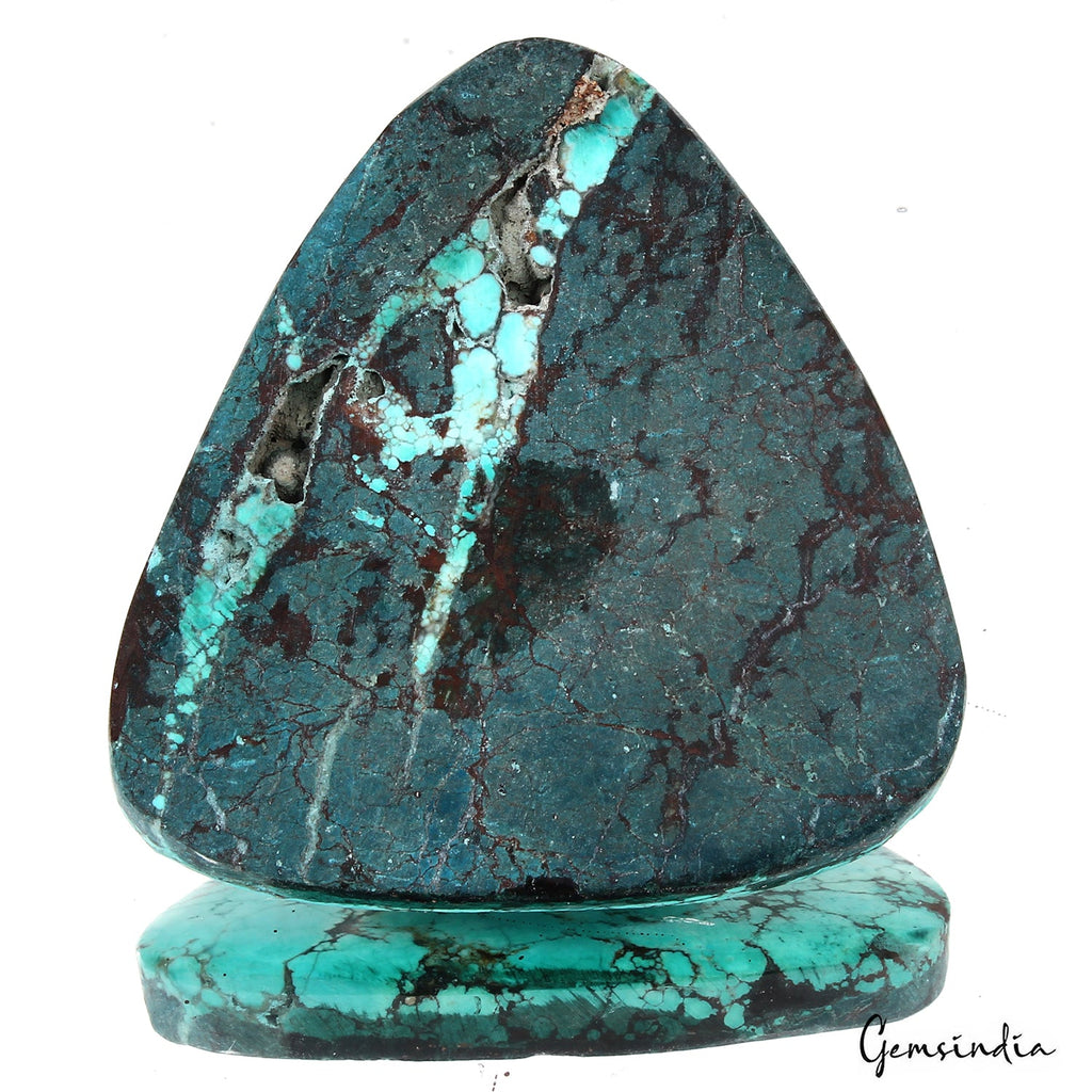 90.20 Ct Blue Spiderweb Turquoise Fancy Cab Arizona Loose Huge Gemstone From U.S