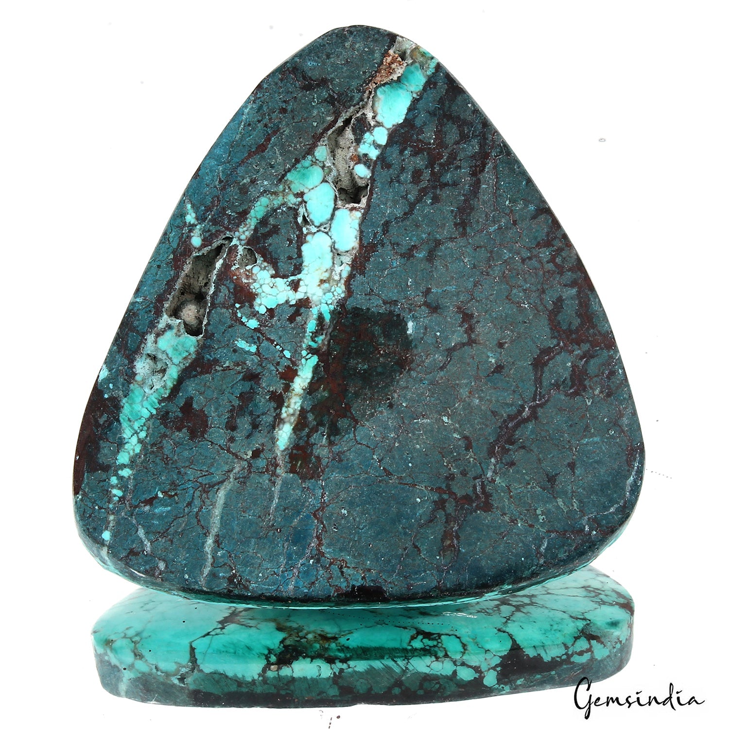 90.20 Ct Blue Spiderweb Turquoise Fancy Cab Arizona Loose Huge Gemstone From U.S