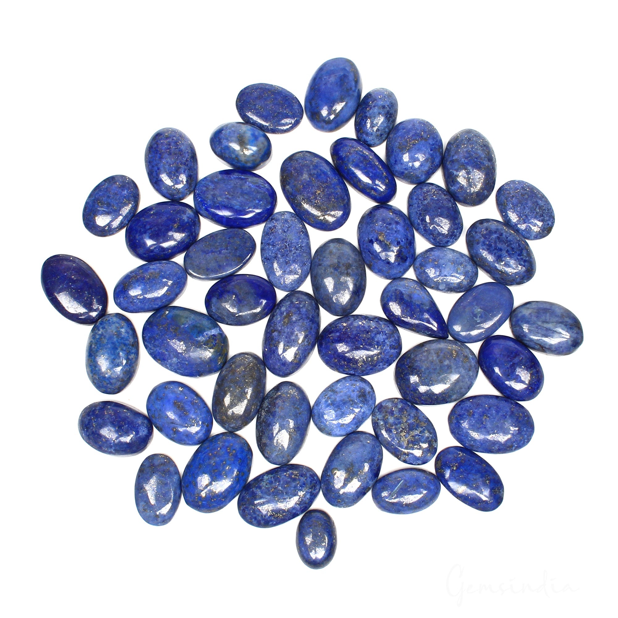 500 Ct Natural Blue Lapis Lazuli Oval Cabochon Loose Wholesale Gems Lot 46 Pcs