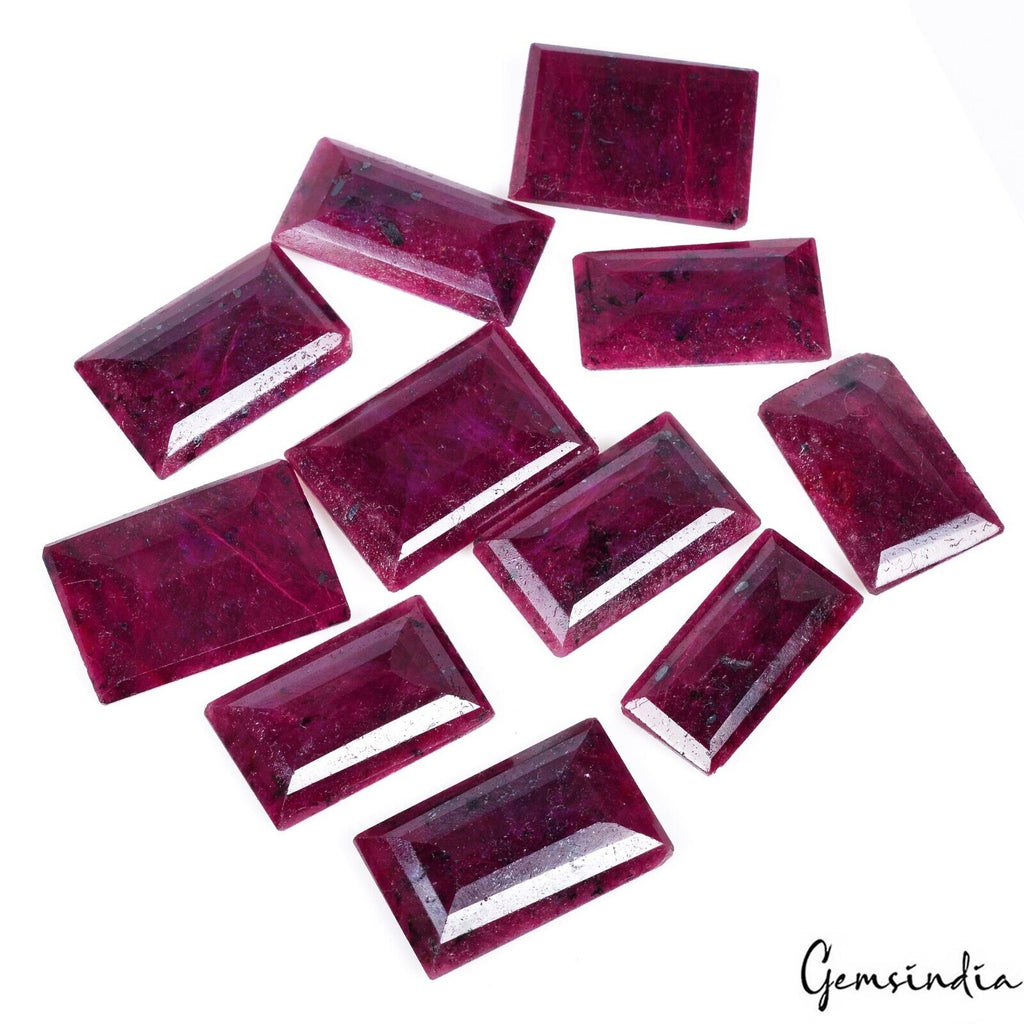 460 Ct/11 Pcs Natural Red Ruby Baguette Cut Loose Wholesale Gems Lot For Jewelry