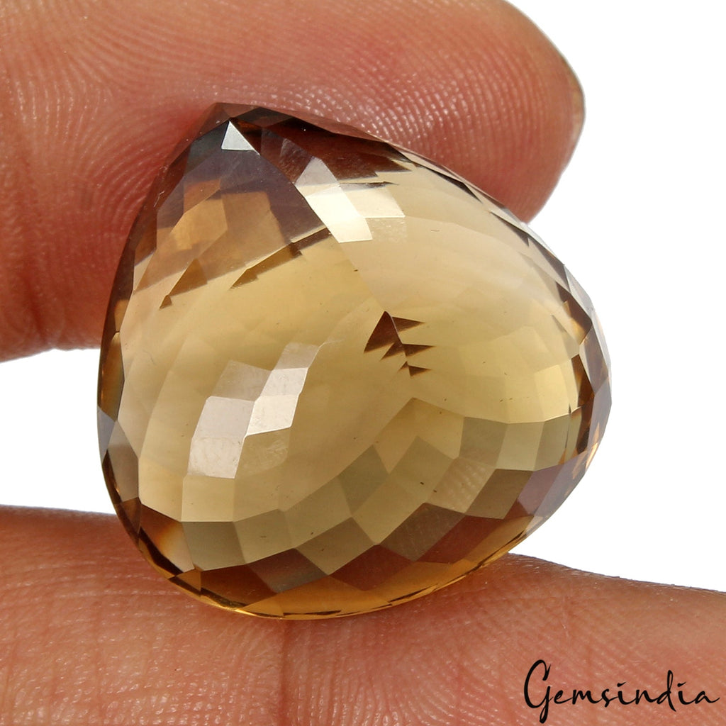 VVS 50.20 Cts Natural Citrine Golden Honey AAA Grade Pear Cut Loose Gemstone~