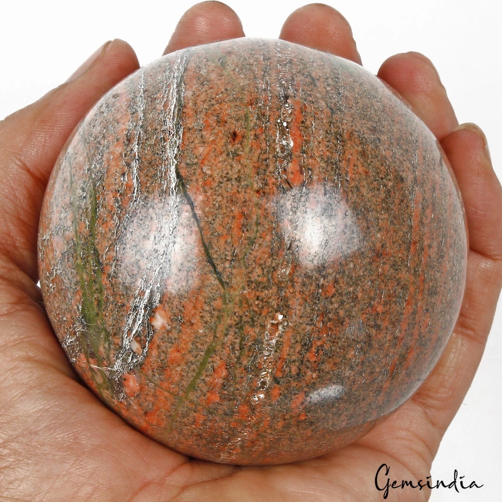 3750Ct Natural Untreated Bi Color Unakite Jasper Crystal Healing Huge Gem Sphere