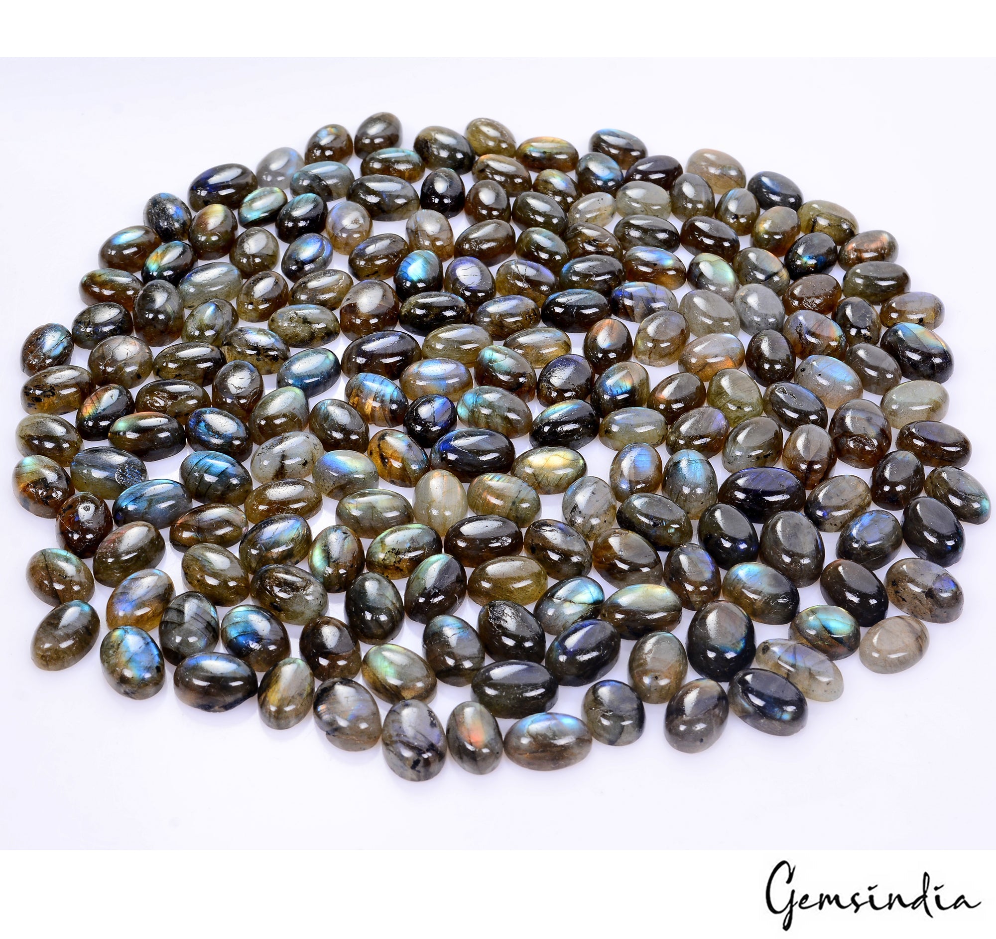 1200 Ct Natural Multi Labradorite Oval Shape Cabochon Loose Gems Wholesale Lot