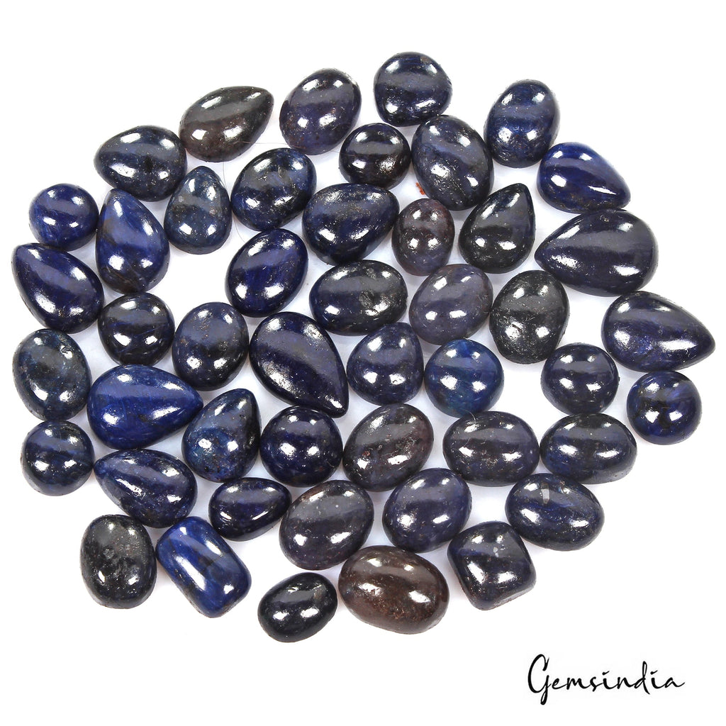 450 Cts/47 Pcs Natural African Blue Sapphire Mix Cab Loose Gems Lot For Jewelry