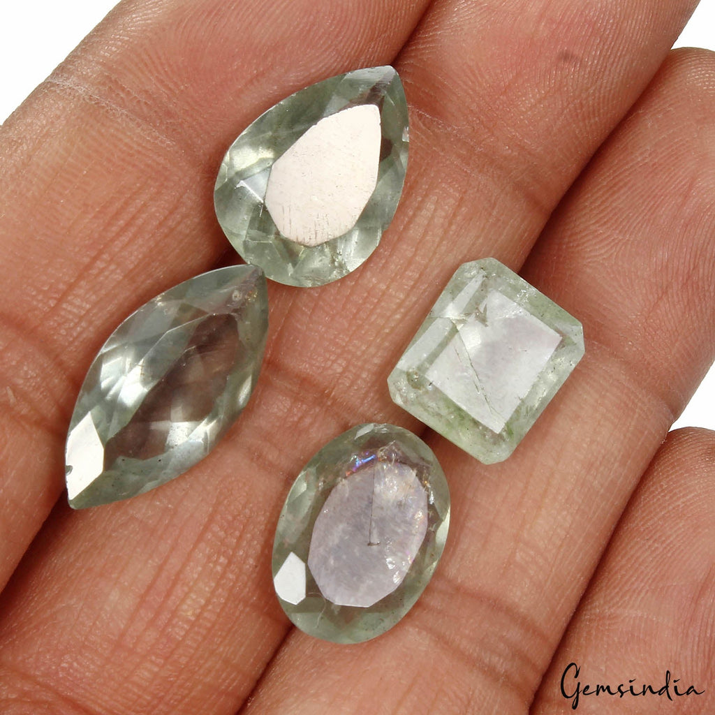 30.00 Ct. Natural Gemstone Aquamarine Green Mix Cut Unheated Brazil 12-21mm Lot