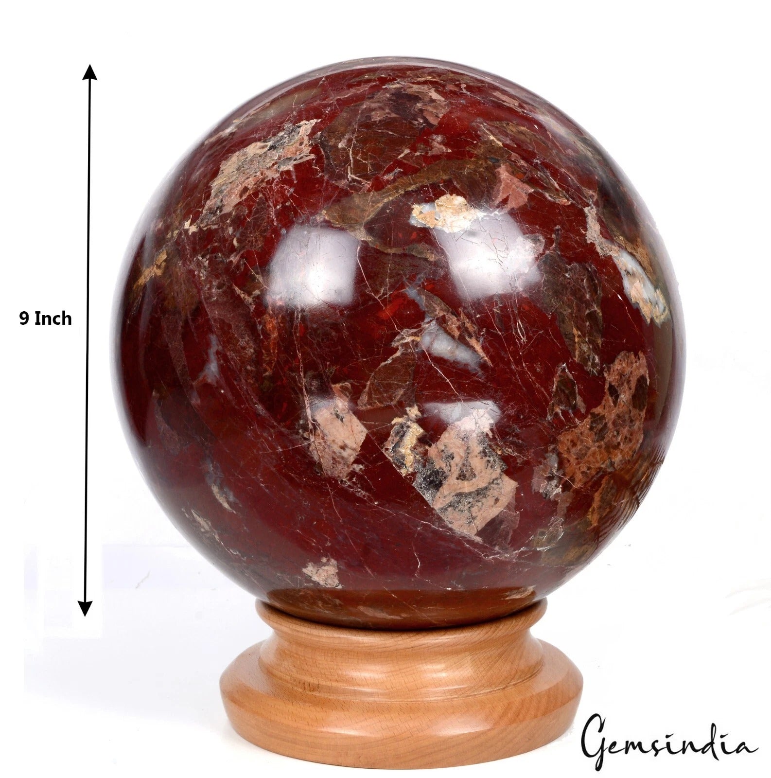 17.7 Kilo Natural Untreated Red Jasper Sphere 9"Crystal Healing Mineral Huge Gem