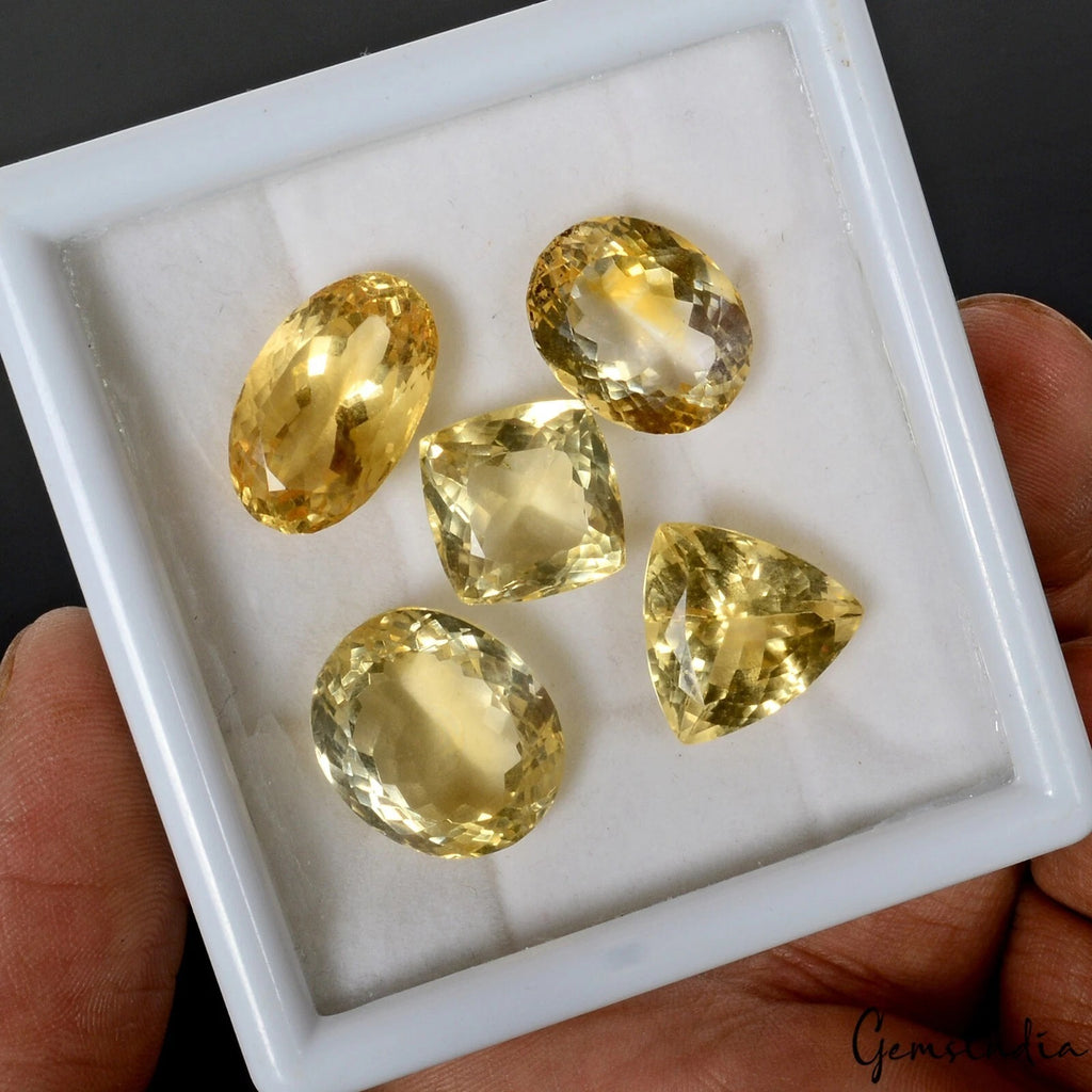 Citrine Loose Gemstone, Untreated, Yellow — 12mm to 18mm, 66.50 Ct, Brazil