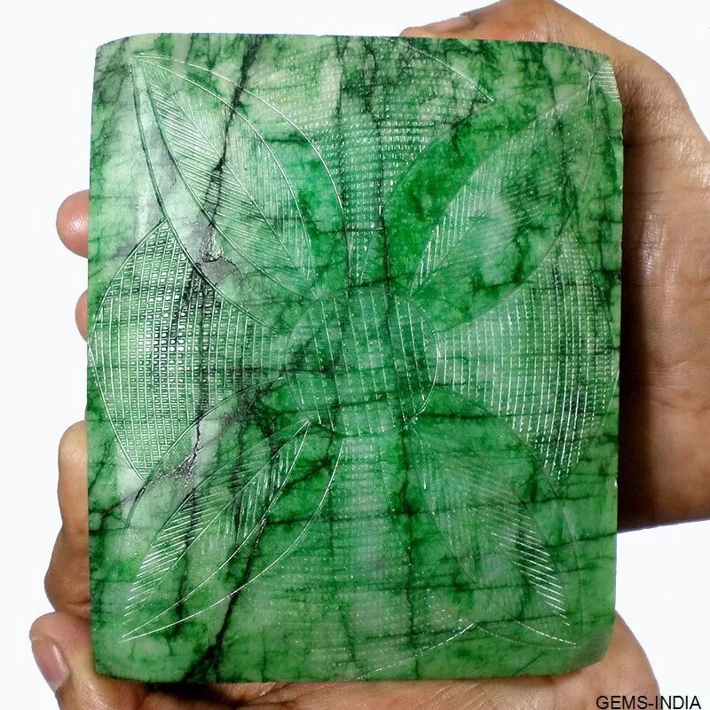 Certified 6000 Cts Natural Green Brazilian Emerald Rectangular Museum Size Gems