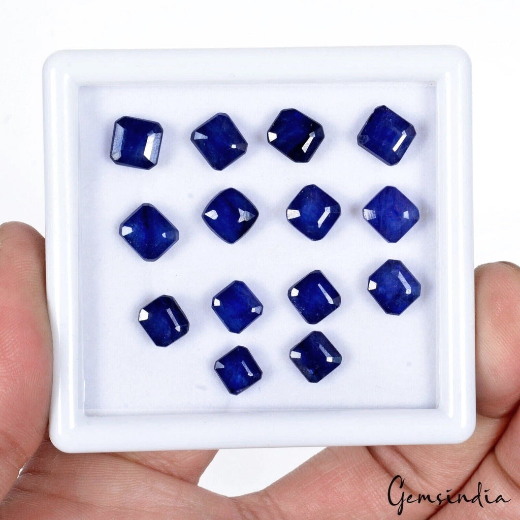 14 Pcs Lot 40.60 Ct Octagon Cut Natural Blue Sapphire - Heated, Ceylon Gemstones