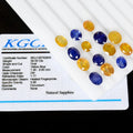 Certified 39.50 Cts/14 Pcs Natural Ceylon Yellow Blue Sapphire Oval Cut Gems Lot