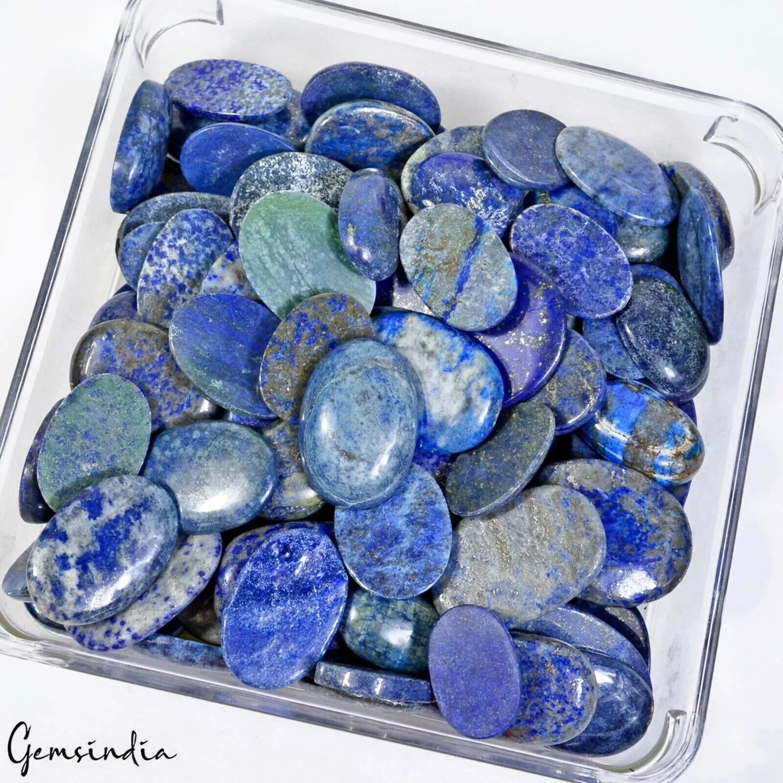 1.2 Kg Natural Blue Lapis Lazuli Oval Cabochon Loose 28- 55mm Gemstone Wholesale