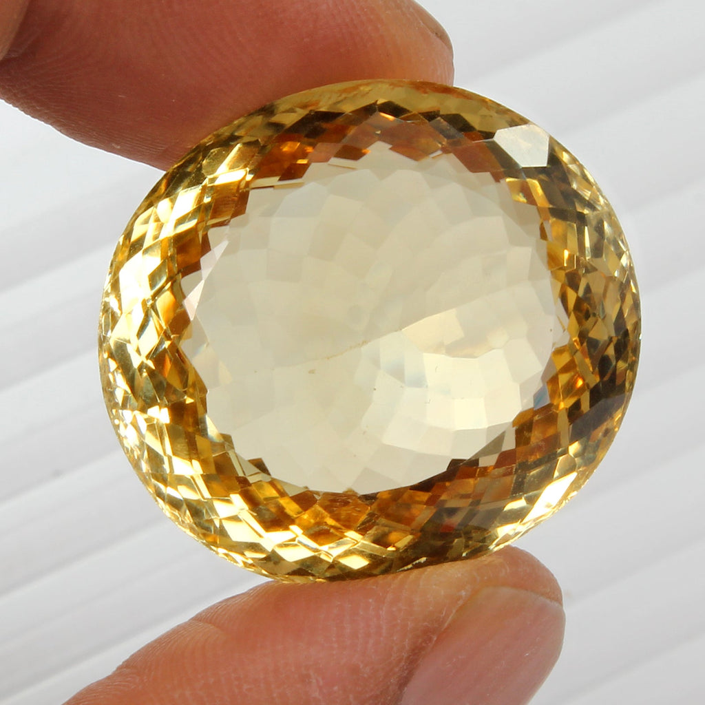 VVS 67.80 Ct Natural Yellow Citrine Oval Cut Loose Eye Clean Gemstone, Brazil