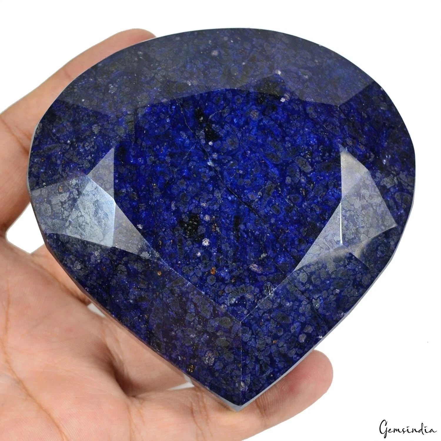 African Blue Sapphire Loose Gemstone, Color Enhanced — 98x99x37 mm, 3400 Ct, Africa