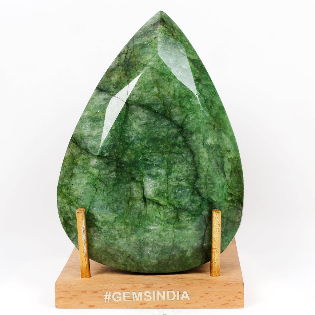260 Ct Natural Green Brazilian Emerald Pear Faceted Earth Mined Museum Size Gems