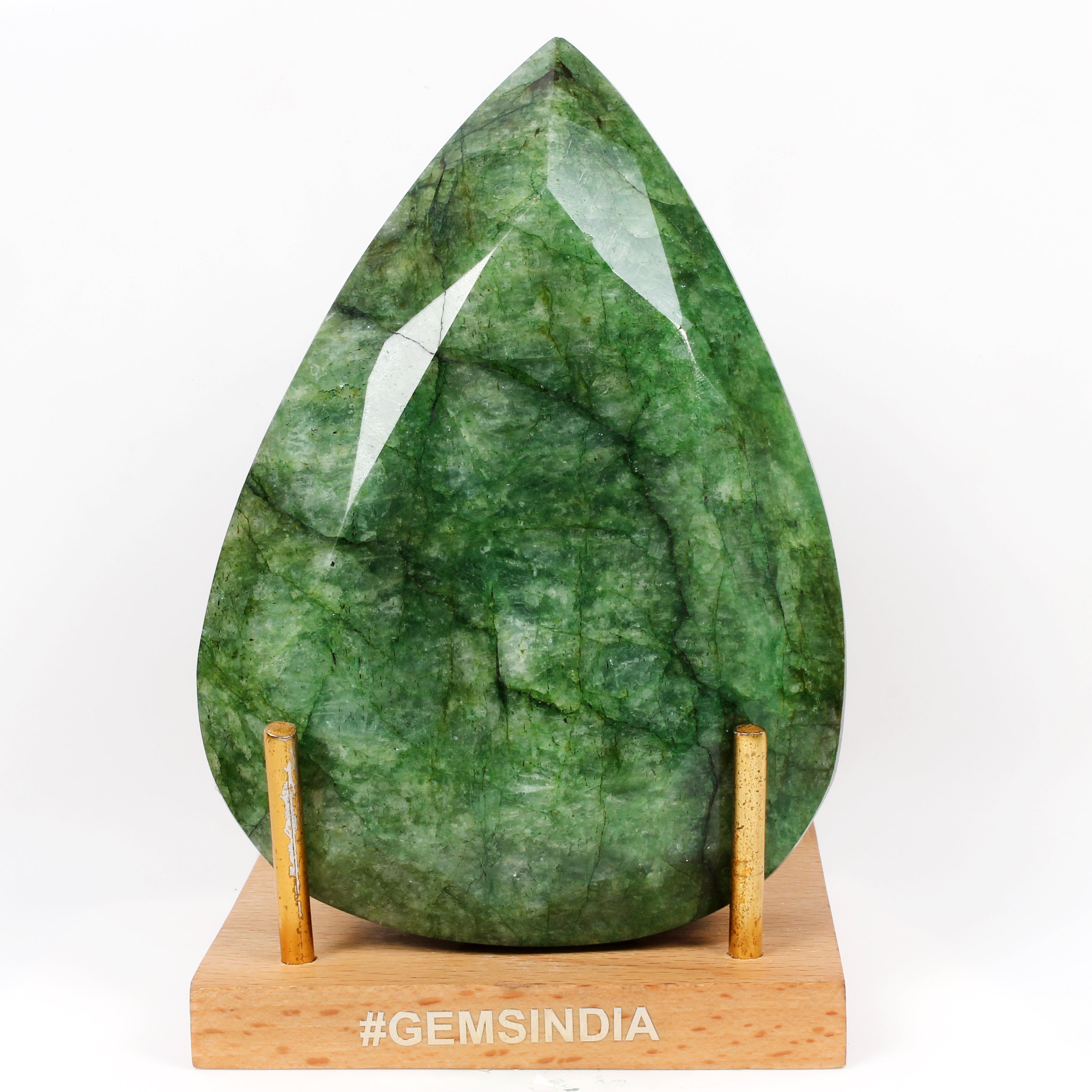 260 Ct Natural Green Brazilian Emerald Pear Faceted Earth Mined Museum Size Gems