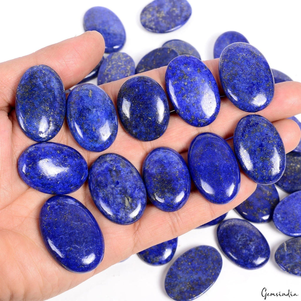Wholesale Lot 2500 Ct Natural Blue Lapis Lazuli w/Gold Flecks Mix Cab Gems~50 Pc
