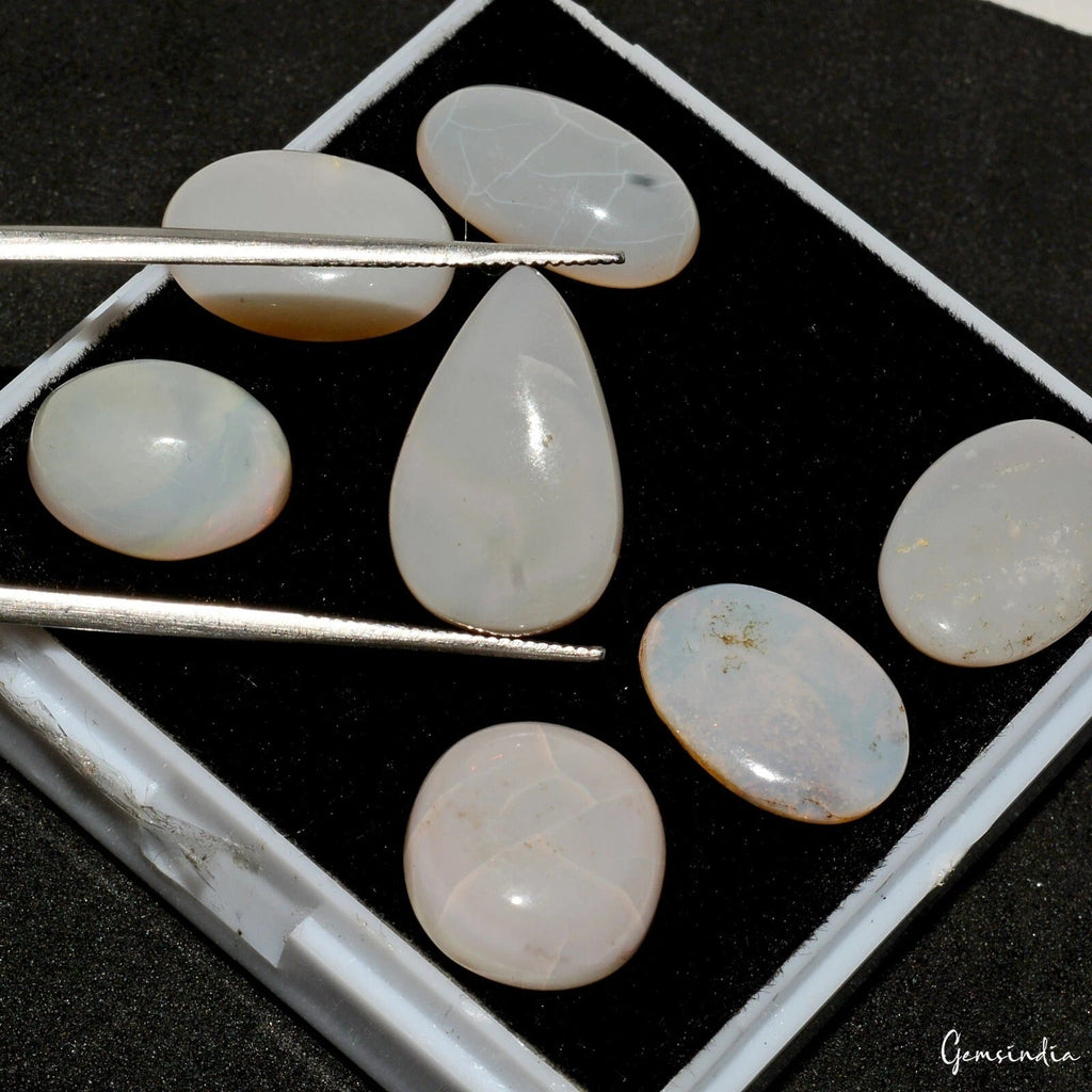 29.00 Ct Natural Australian Opal Mix Cabochon Loose Gemstone Lot 7Pc For Jewelry
