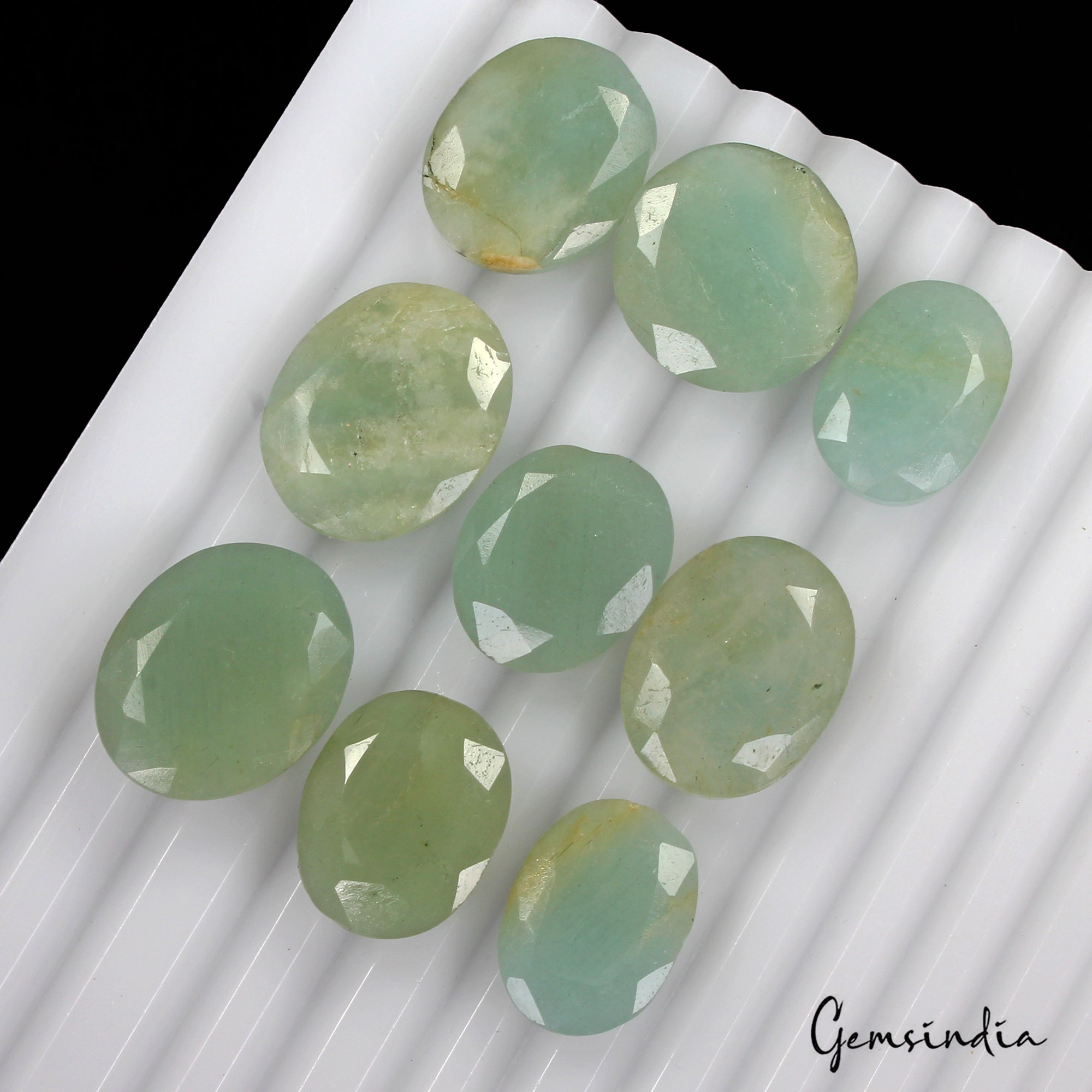 157.60 Ct Natural Untreated Aqua Green Aquamarine Oval Cut Loose Gems Lot 9 Pcs