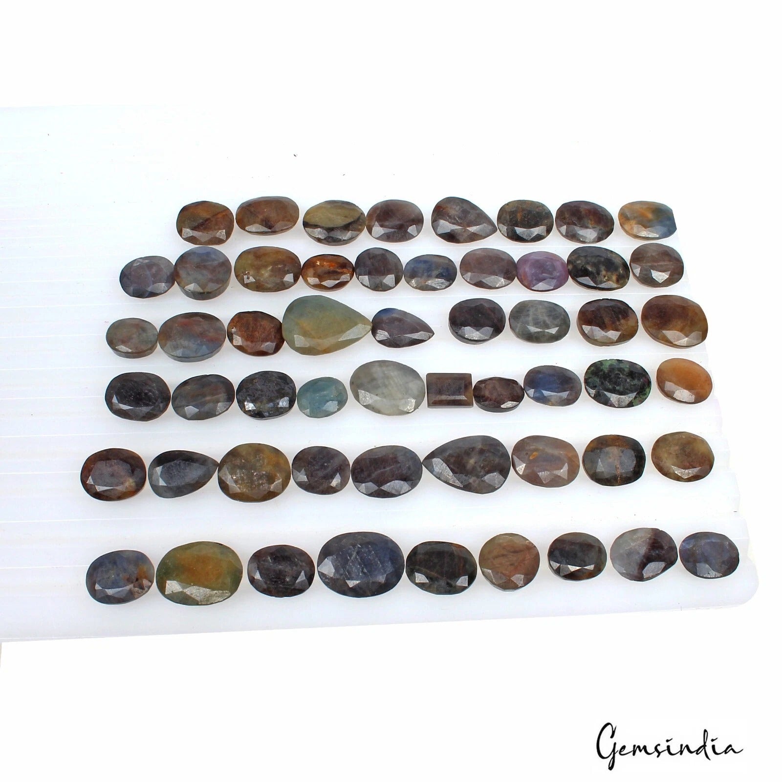 410 Ct/54 Pcs Natural Untreated Bi Color Sapphire Mix Cut Loose Gems For Jewelry