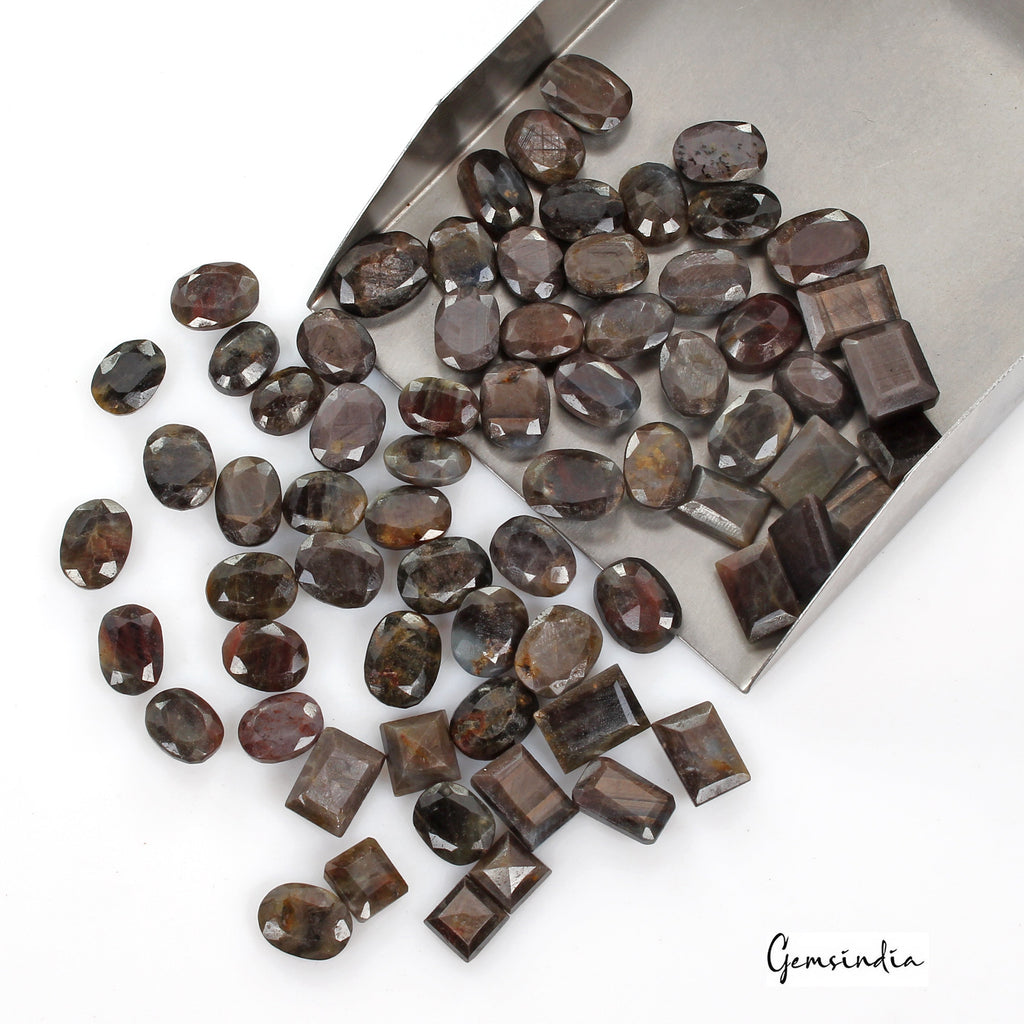 550 Ct Natural Untreated Brown Gray Sapphire Mix Faceted Loose Gems Lot 68 Pcs