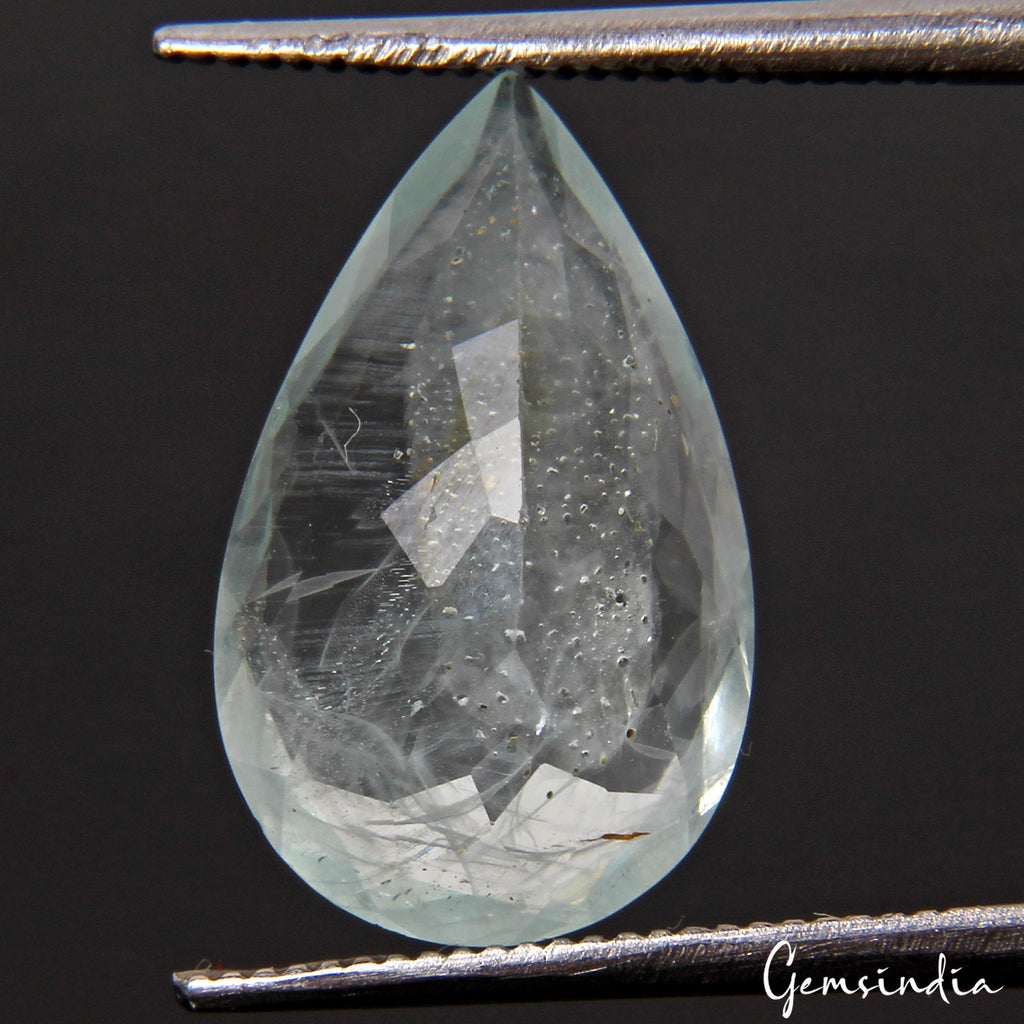 Certified 4.50 Ct Natural Untreated Brazilian Aquamarine Pear Cut Loose Gemstone