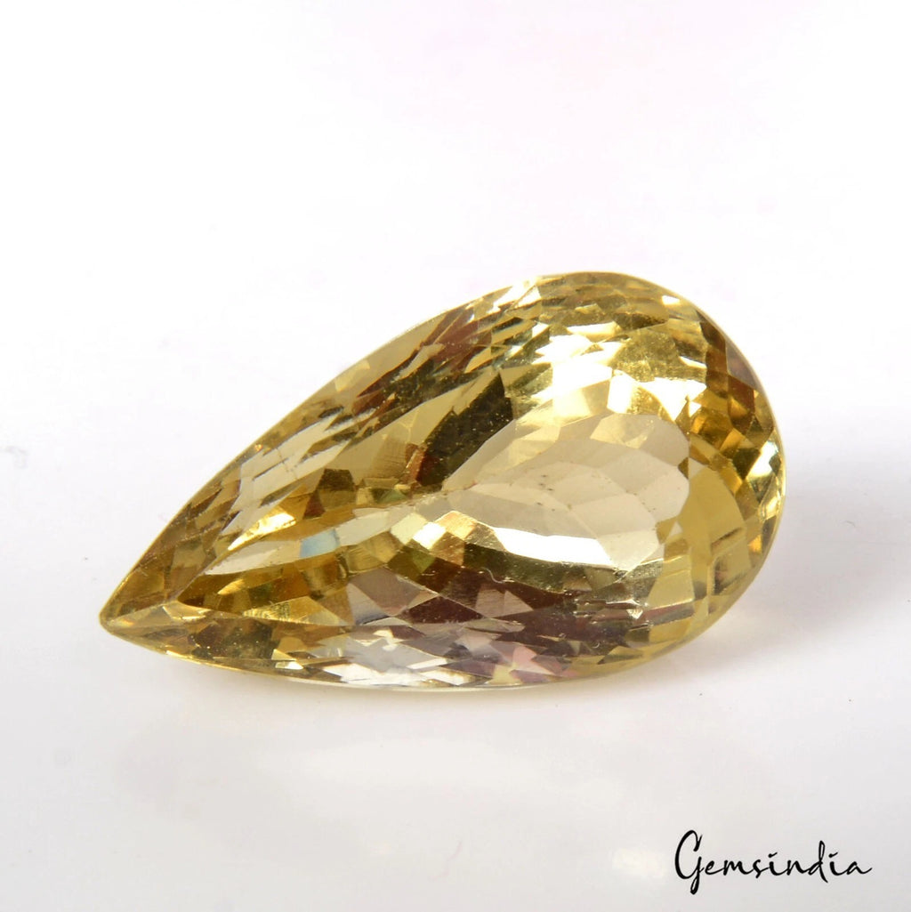 Citrine Loose Gemstone, Pear Cut, Untreated — 25x14x13mm, 26.30 Ct, Brazil