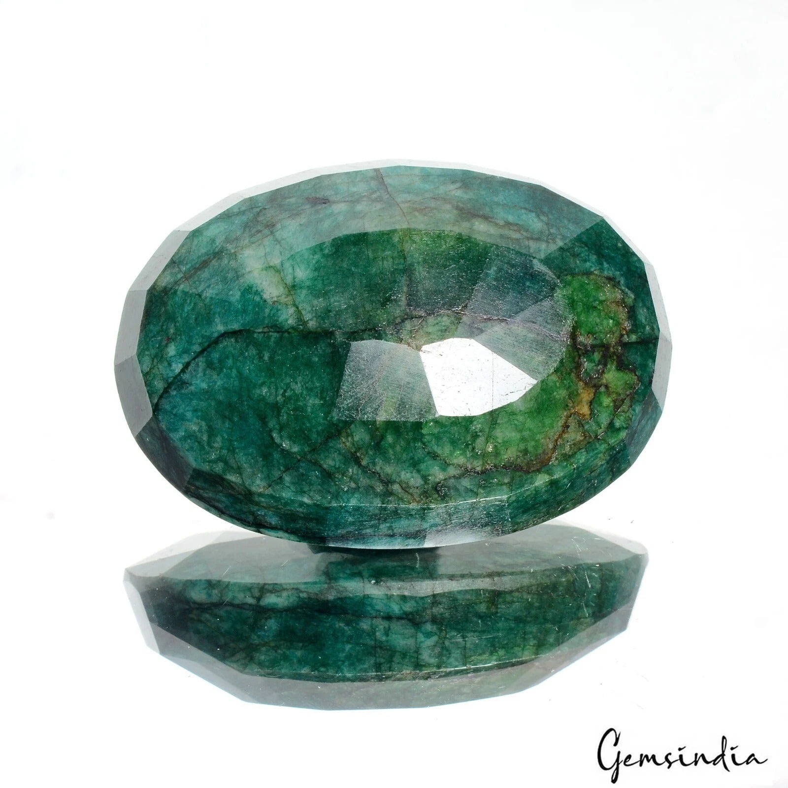 Certified 630 Cts Natural Green Brazilian Emerald Oval Faceted Earth Mined Gems