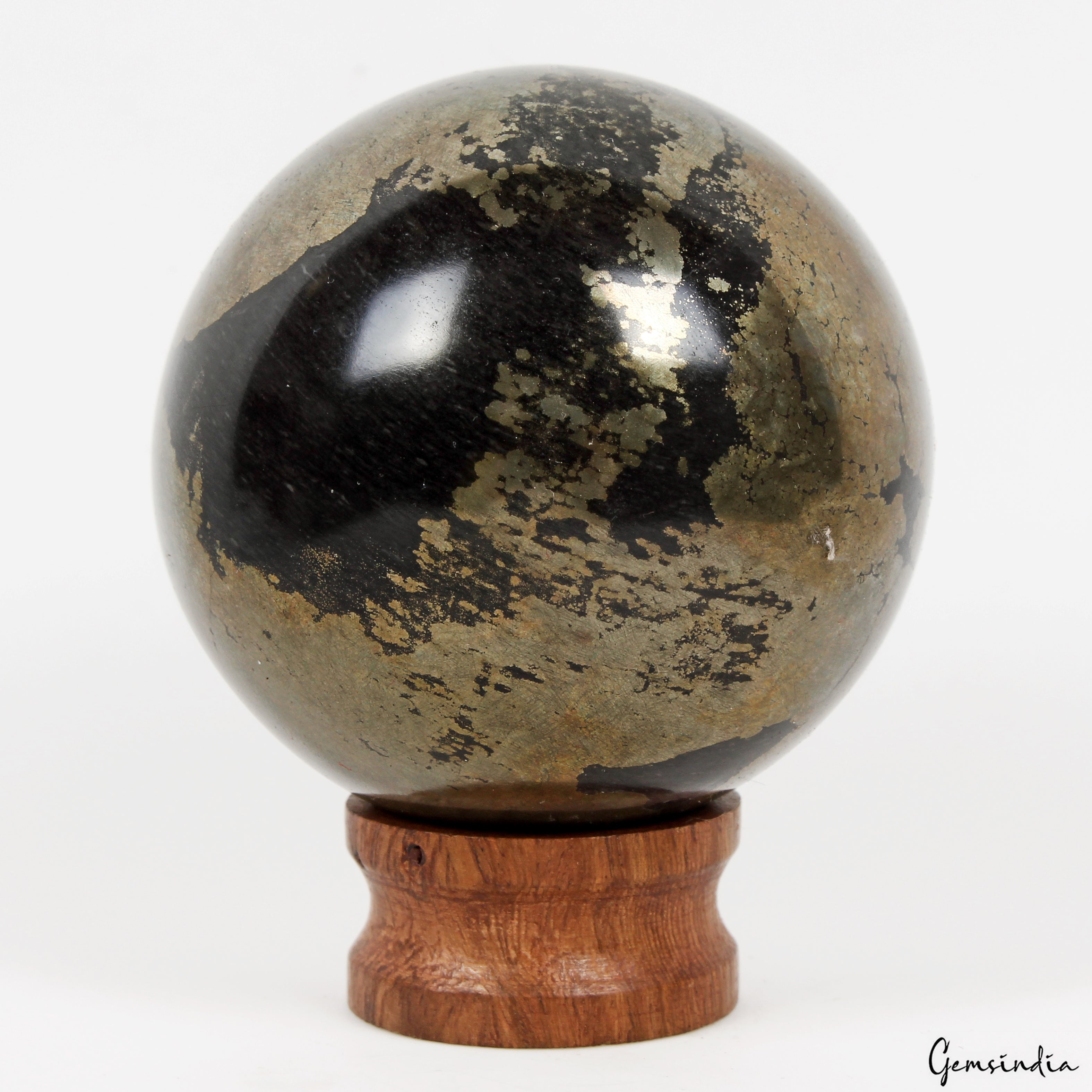1600 Ct Natural Gold Pyrite Crystal Reiki Healing Mineral Gemstone Sphere/Ball