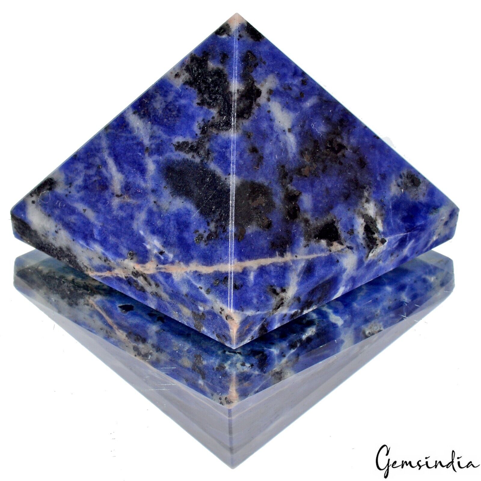 1.5" Natural Sodalite Crystal Yoga Reiki Healing Pyramid Energy Gemstone~590 Cts