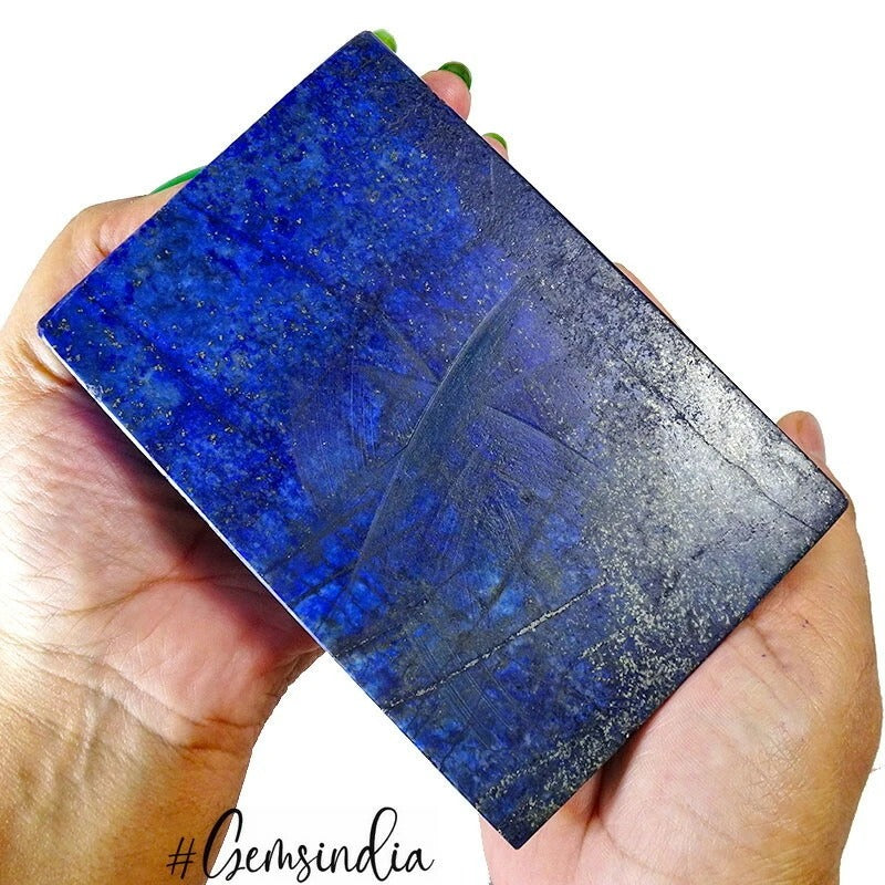 Lapis Lazuli Loose Gemstone, Color Enhanced, Gold — 140x95x55mm, 8450 Ct (1.7 Kg), Afghanistan