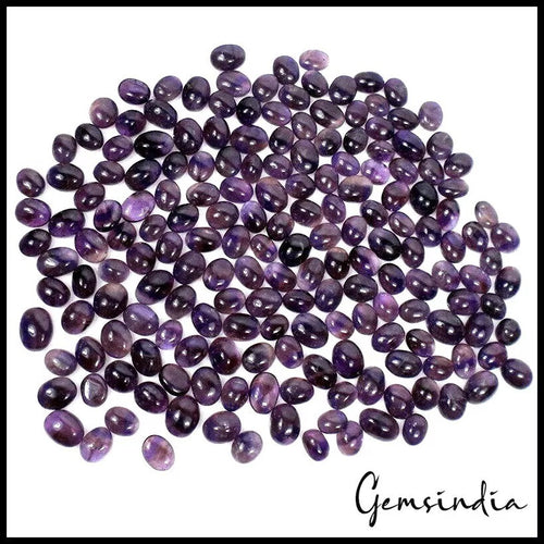 Amethyst Lot, Cabochon, Untreated, Purple — 185 Pieces, 8mm to 19mm, 500 Ct, Madagascar