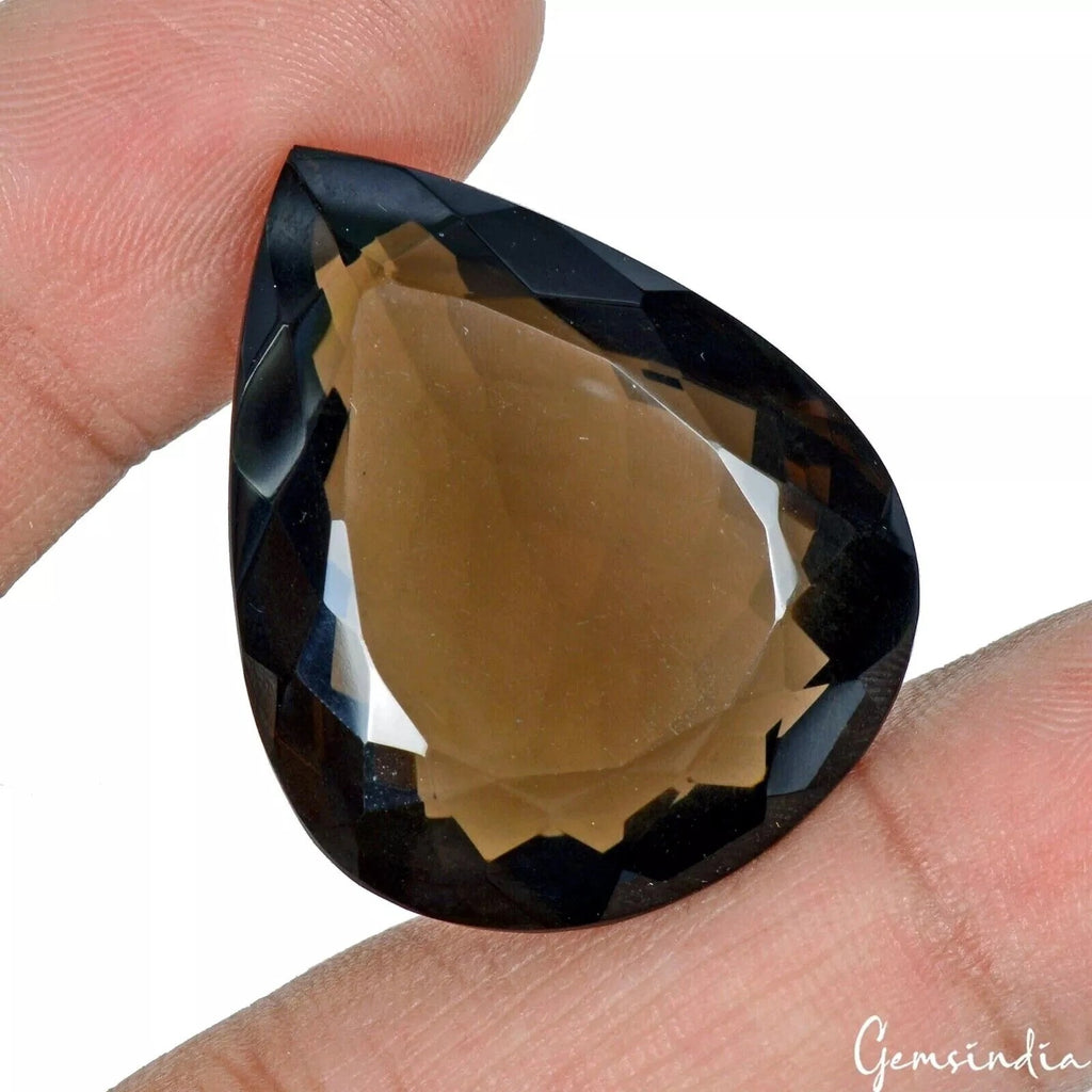 Smoky Quartz Loose Gemstone, Untreated, Brown — 32x26x13mm, 66.50 Ct, Madagascar