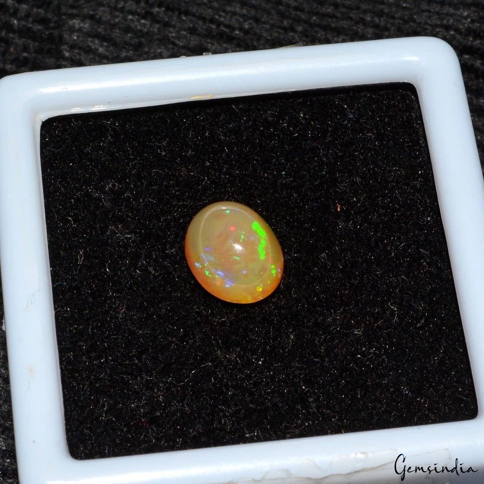 2 Cts Ethiopian Opal 9x7mm Top Quality Flash Oval Cabochon Certified Gemstone