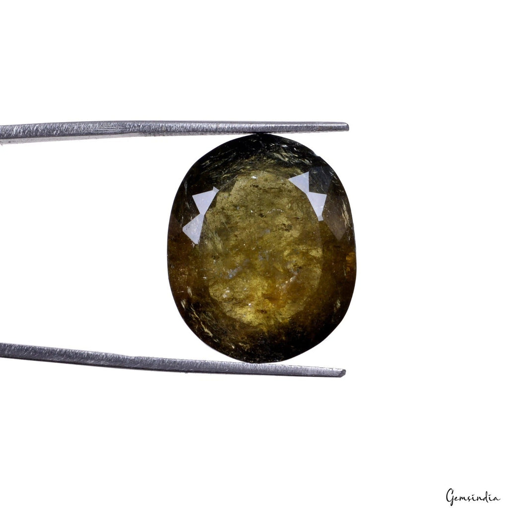 Certified 25.25 Cts Natural Untreated Olive Green Tourmaline Oval Gem For Ring