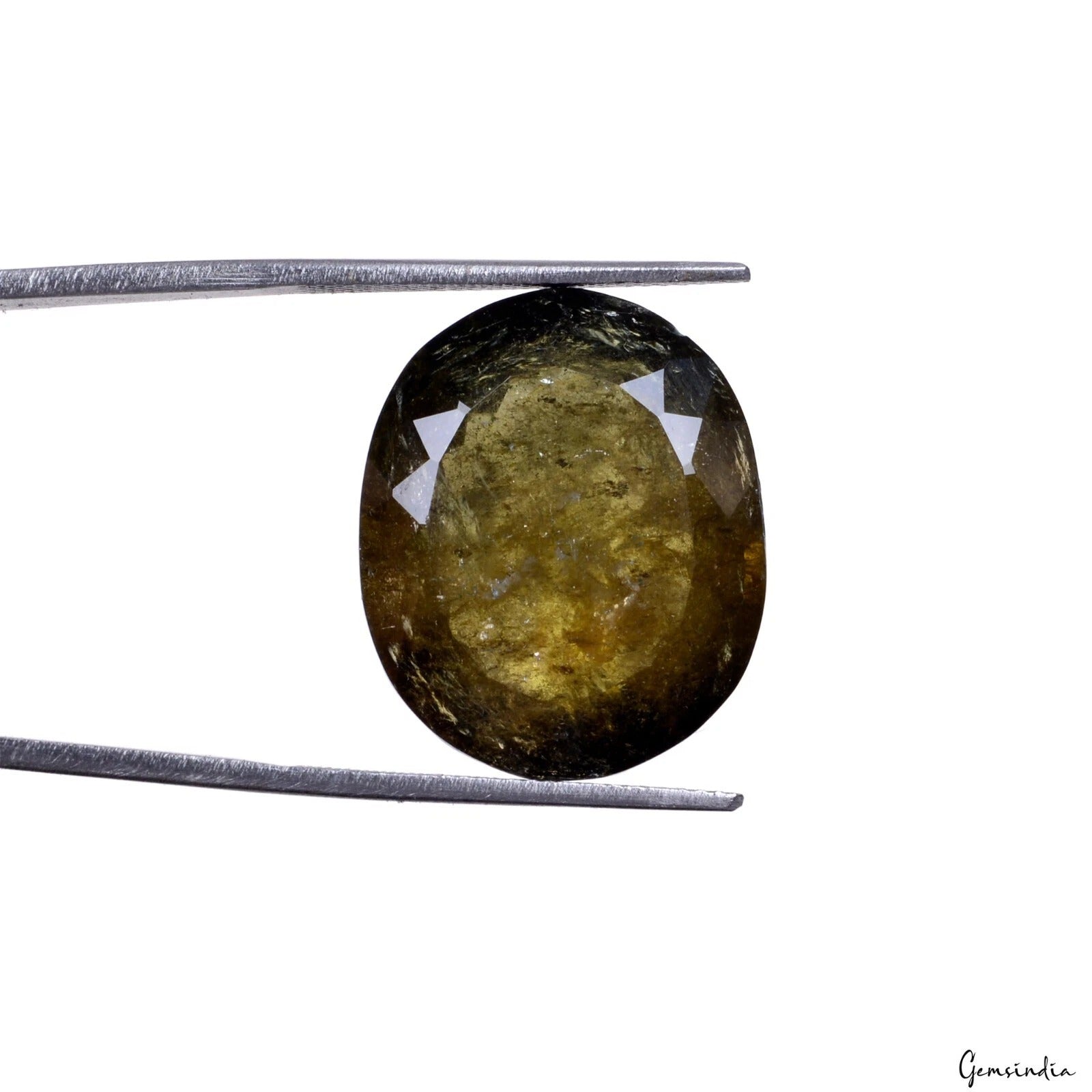 Certified 25.25 Cts Natural Untreated Olive Green Tourmaline Oval Gem For Ring