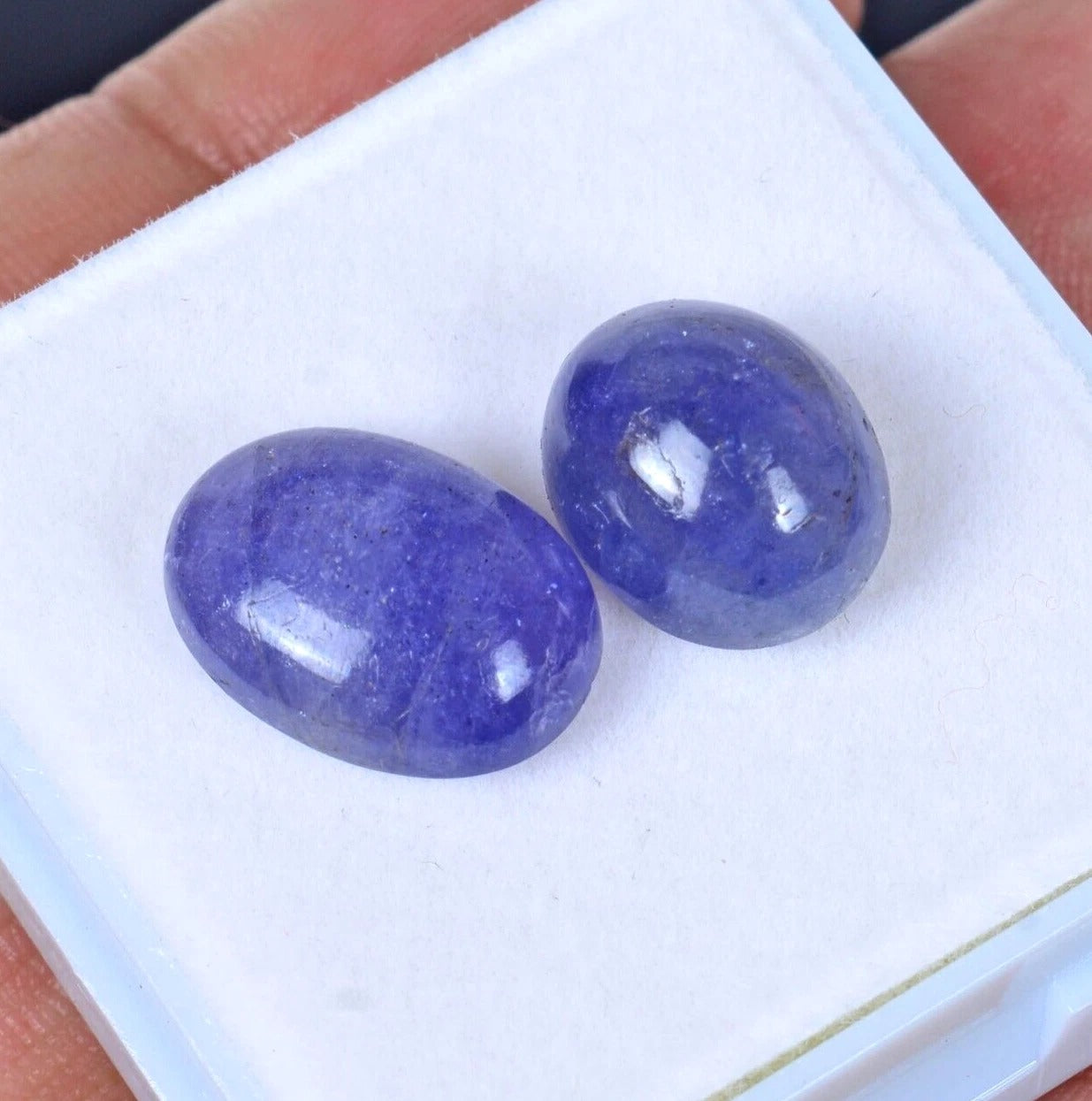 Certified 19.40 Cts Natural Violet Blue Tanzanite Oval Cabochon Loose Gemstones