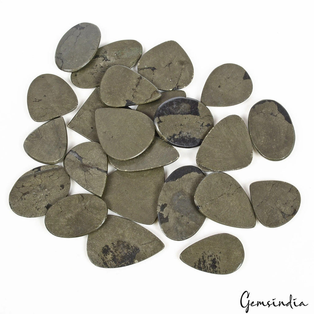 1000 Ct/23 Pcs Natural Untreated Apache Gold Pyrite Mix Cabochon Loose Gemstones