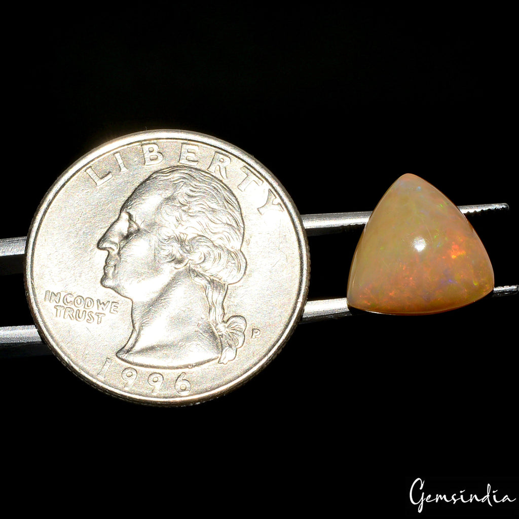 4 Cts Natural Ethiopian Opal 14x12x6mm Trillion Flashy Untreated Loose Gemstone