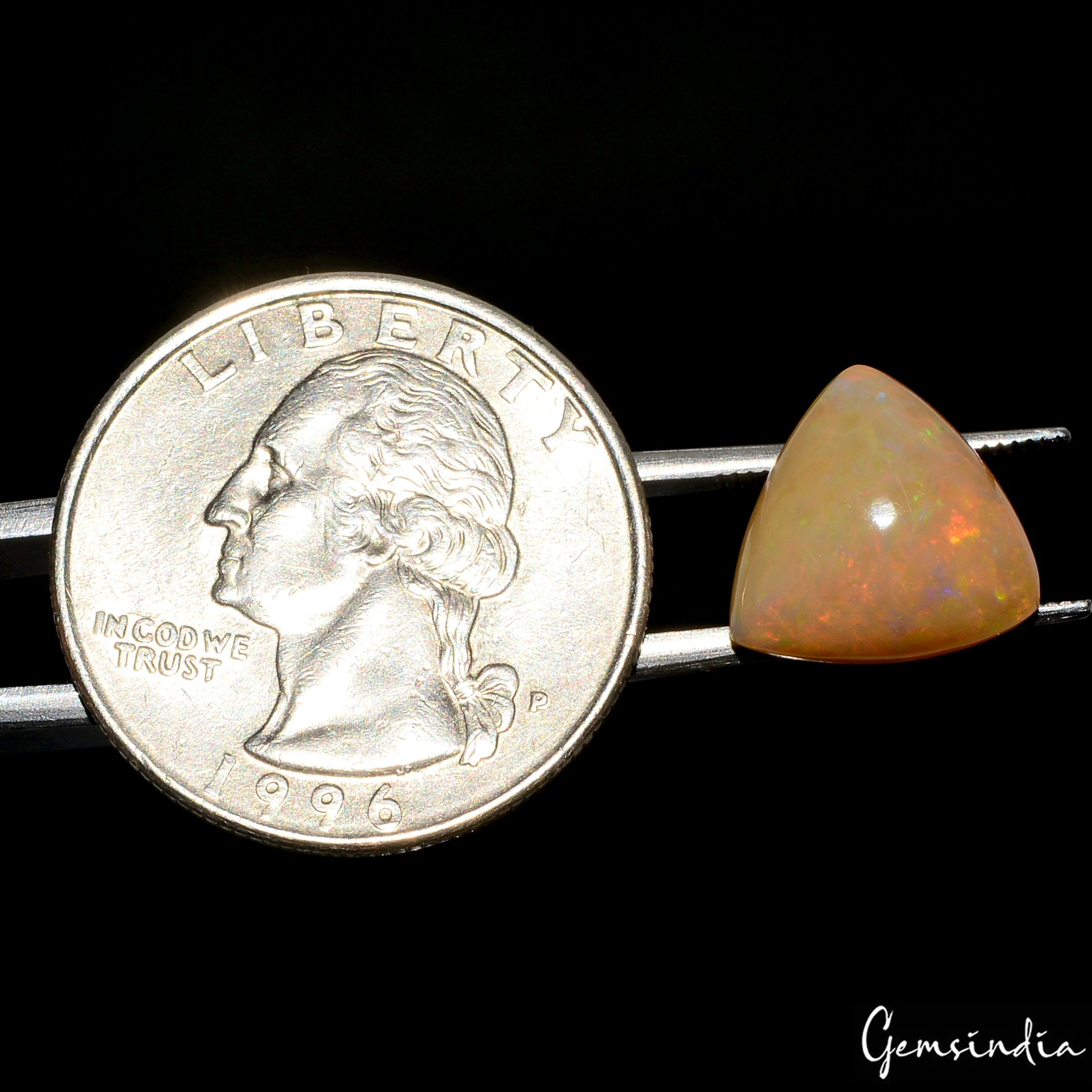 4 Cts Natural Ethiopian Opal 14x12x6mm Trillion Flashy Untreated Loose Gemstone